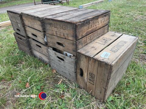 10 x vintage wooden apple boxes