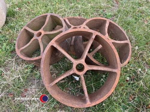 4 x cast shepherd hut wheels