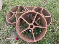 4 x cast shepherd hut wheels