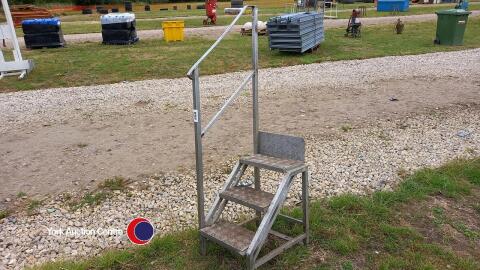 Set of stainless steel steps with handrail, 600 x 550, 3 steps, top step 600mm