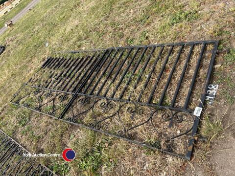 Pair of heavy iron gates, each gate measures 56ft x 48ft