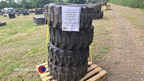 4 x 12-16.5 Alliance SK906 mini loader/skidsteer tyres 80% remaining tread checked and tested ready to fit
