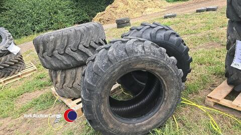 4 x 500 60 22.5 Alliance flotation 331 9T dumper tyres 80% remaining tread checked and tested ready to fit