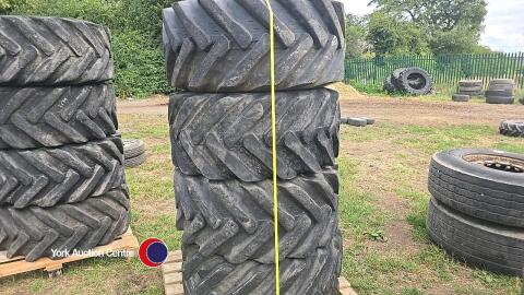 4 x 405 70 20 (16.0 70 20) Starco dumper/Loadall tyres 70% remaining tread checked and tested ready to fit