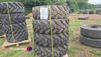 4 x15.5 25 Galaxy Giraffe Loadall tyres 80% remaining tread checked and tested ready to fit