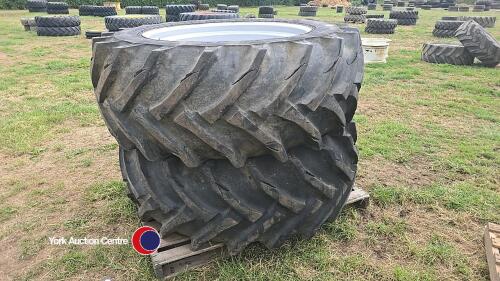 Pair of Trelleborg wheels and tyres, 600/60 x 38