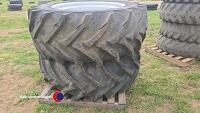 Pair of Trelleborg wheels and tyres, 600/60 x 38 - 4