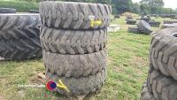 4 x telehandler tyres 15.5- 25 when removed, 2 were tubed