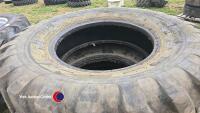 4 x telehandler tyres 15.5- 25 when removed, 2 were tubed - 2