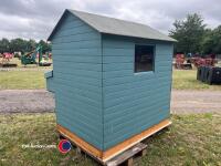 5ft 4in x 4ft x 5ft 7in high poultry house with nest boxes, treated wood and painted, new - 3