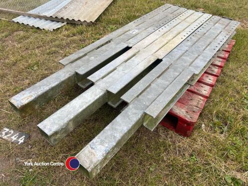 Galvanised metal feed barrier posts