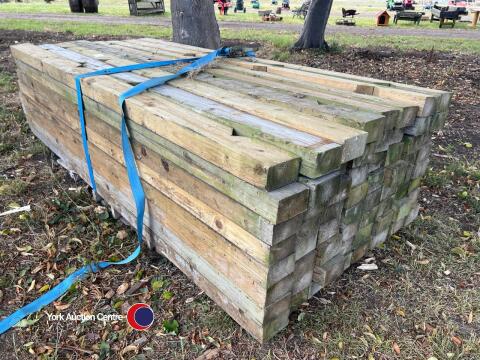 Notched fence posts and rails, 7ft posts 5x3 approx 65, 130 rails, Treated timber, unused condition
