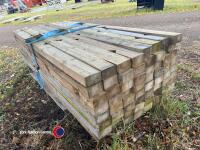 Notched fence posts and rails, 7ft posts 5x3 approx 65, 130 rails, Treated timber, unused condition - 4