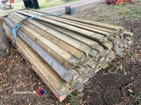 Notched fence posts and rails, 7ft posts 5x3 approx 65, 130 rails, Treated timber, unused condition - 6