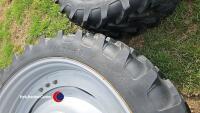 4 x row crop wheels, 11.2 R48 270/95 R48 (rear), 9.5 R32 230/95/R32 (front) little used, gwo, hold air - 3