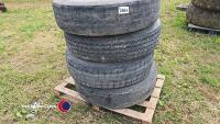 4 x wheels 11.0 x 22.5 c/w tyres
