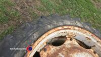 Pair of row crop wheels, 8 stud, 9.5 x 44, inflated. - 3