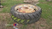 Pair of row crop wheels, 8 stud, 9.5 x 44, inflated. - 4