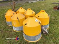 6 x Falcon 30kg dump feeders - 2