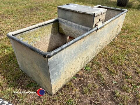 Galvanised metal water trough