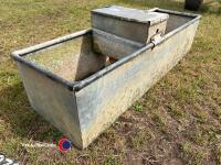 Galvanised metal water trough