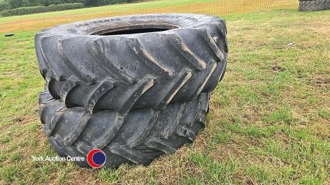 2x Goodyear Optitrac 650/85R38 tyres 60% tread removed tubeless