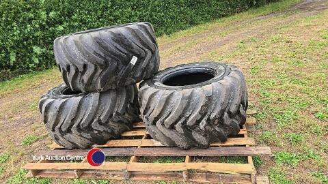 3 x 600/50-22.5 Nokian heavy duty forestry tyres 70% tread left
