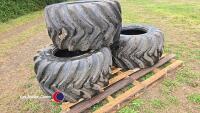 3 x 600/50-22.5 Nokian heavy duty forestry tyres 70% tread left - 4