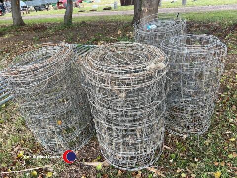 5 x rolls of stock wire and 1 x roll of barbed wire