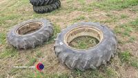 Pair of Firestone 12.4 R28 on rims without centre dish - 4