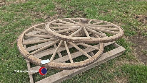 Pair of 4ft 6in complete cart wheels