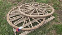 Pair of 4ft 6in complete cart wheels - 2