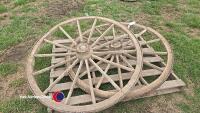 Pair of 4ft 6in complete cart wheels - 3