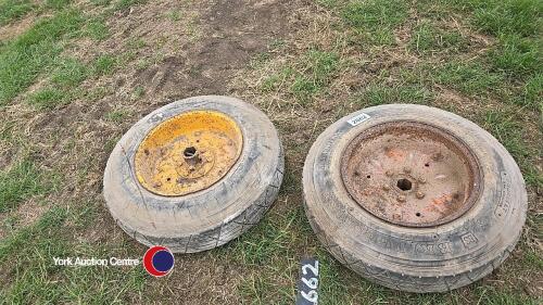 2 x 6.00 R/5 compact tractor wheels