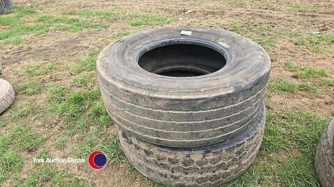 2 x 385/65/R22.5 Super Single tyres