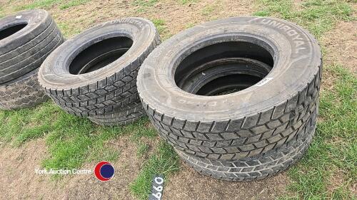 4 x 315/70/R22.5 Re-cut drive tyres