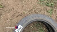 Pair of 4.00-19 three rib tyres - 3
