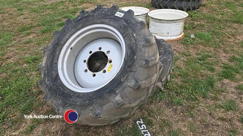 2 x Merlo 405/70 x 24 wheels and tyres