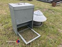 2 x galvanised chicken feeders - 2
