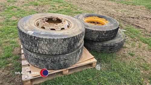 4 x 10 stud HGV wheels with 12R22.5 tyres