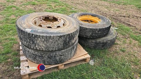 4 x 10 stud HGV wheels with 12R22.5 tyres