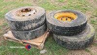 4 x 10 stud HGV wheels with 12R22.5 tyres - 4