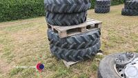 13.6x38 rear wheels and 13.6x24 front wheels