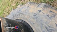 Stocks Trelleborg front dual wheels 480/70 R30 c/w clamps, 40% - 3