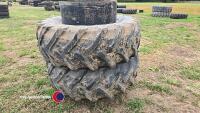 Stocks Trelleborg front dual wheels 480/70 R30 c/w clamps, 40% - 4