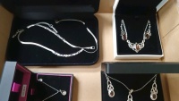 4 x hallmarked silver jewellery sets