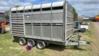 Ifor Williams DP120 12ft livestock trailer, tri-axle