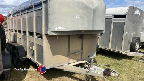 Graham Edwards tri axle 14ft livestock trailer, wind out sheep decks, key in office