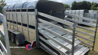 Graham Edwards tri axle 14ft livestock trailer, wind out sheep decks, key in office - 4