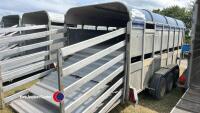 Graham Edwards tri axle 14ft livestock trailer, wind out sheep decks, key in office - 6
